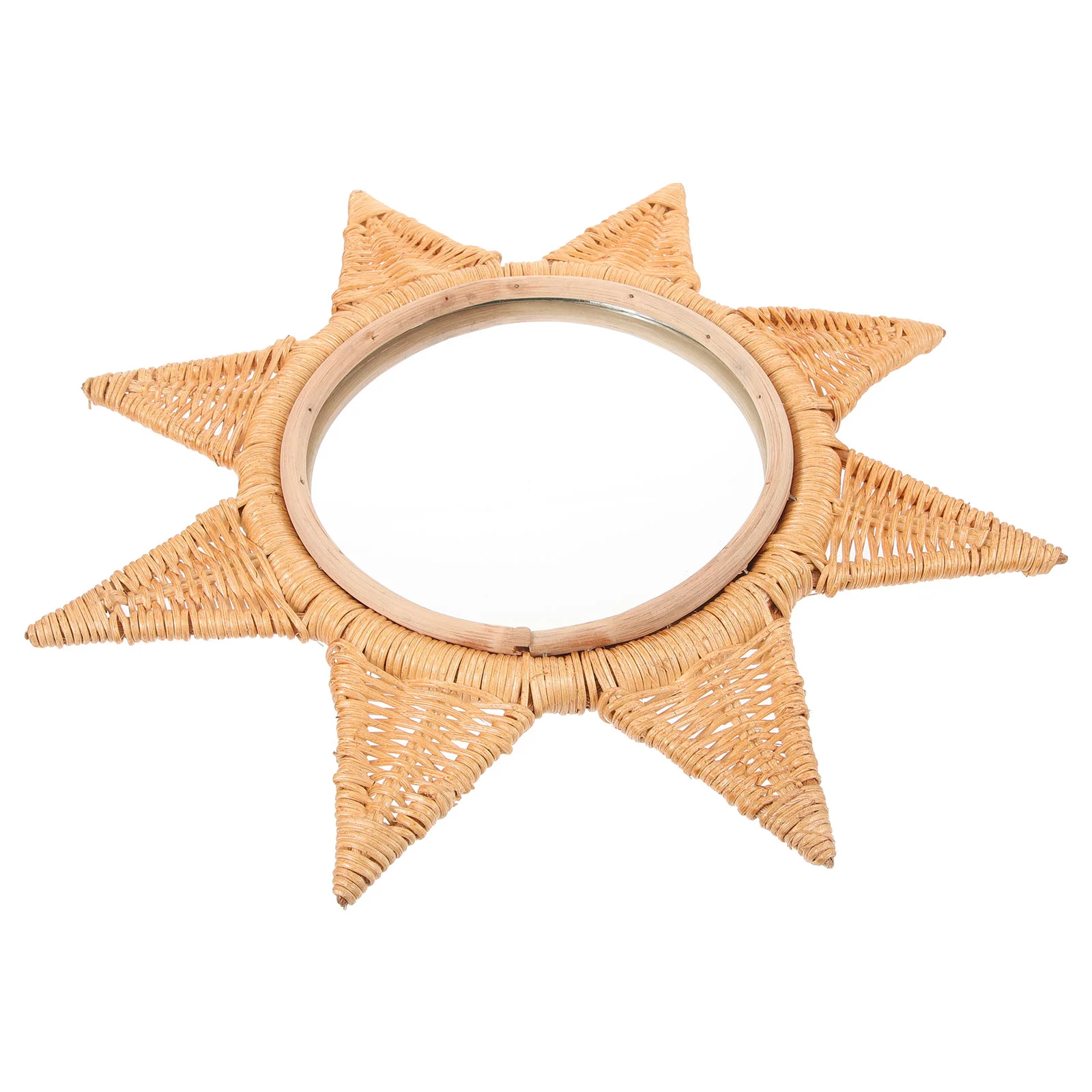 

Rattan Woven Mirror Decorative Hanging Mirror Makeup Mirror Adornment Home Wall Decor