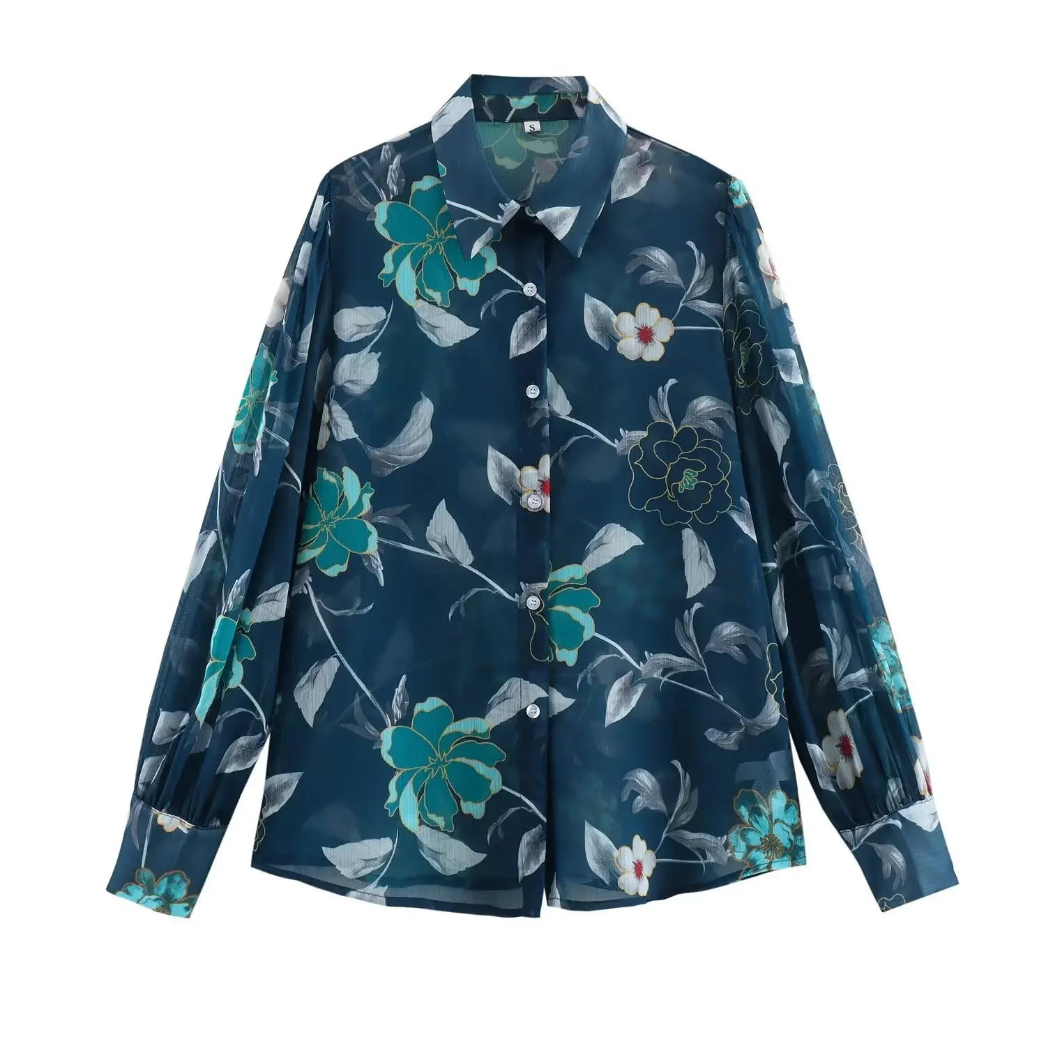 Модная Повседневная Свободная Женская рубашка с цветочным принтом зима 2023 Новое