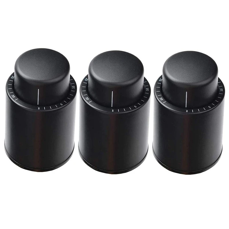 

Wine Bottle Stopper Vacuum Wine Preserver 3 Pack, Reusable Wine Corks Champagne Stoppers With Time Scale Keep Wine Fresh