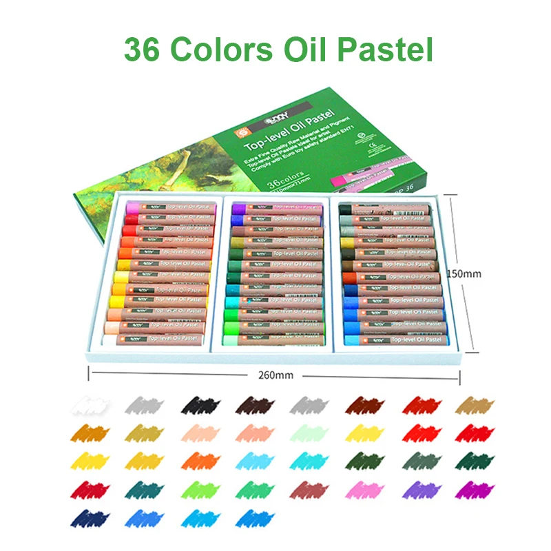 

36 Colors Non Toxic Washable Oil Pastel Painting Set Graffiti Crayon Drawing Kit Art Supplies