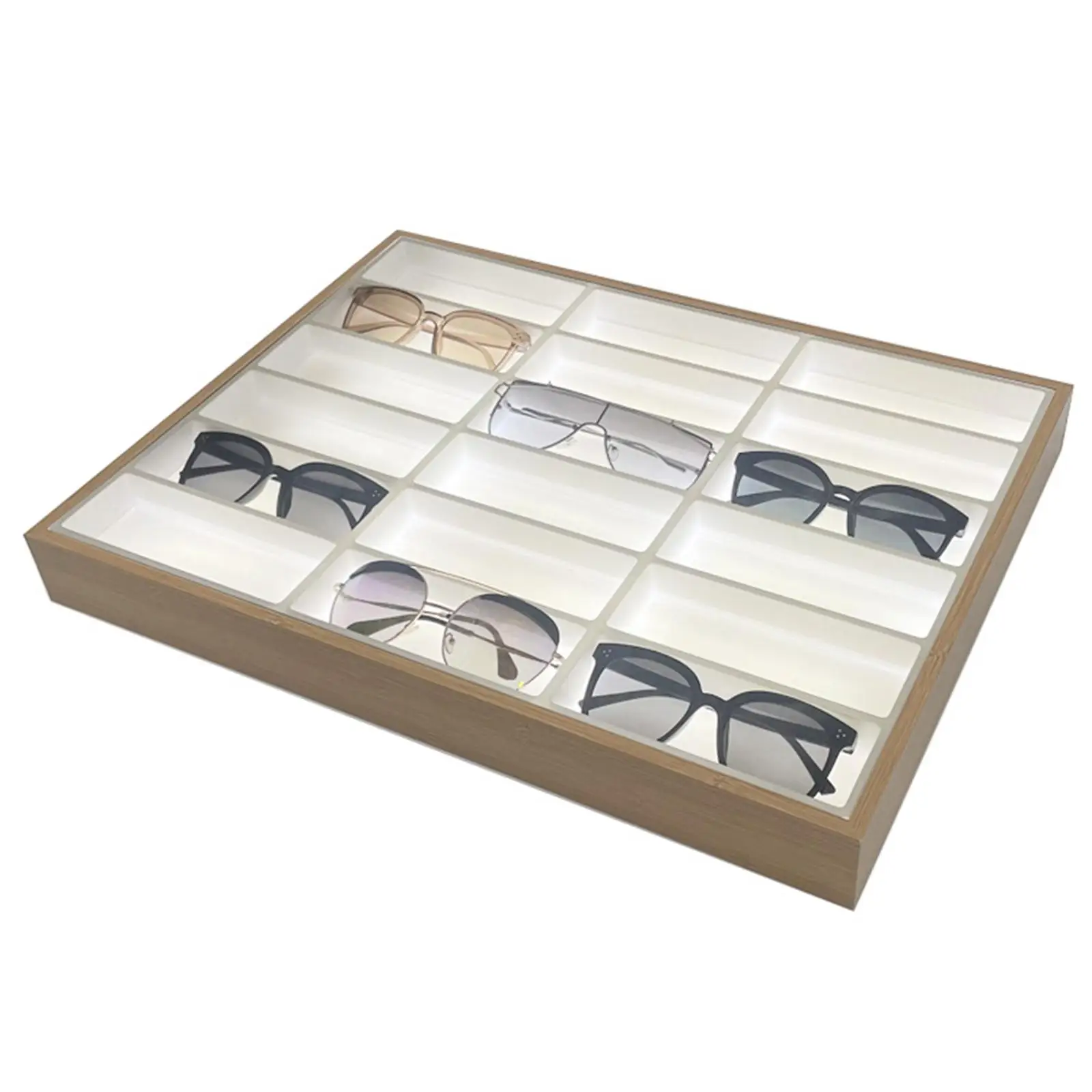 

Glasses Display Tray Large Capacity Storage Case for Necklace Eyewear Watch Window Displays