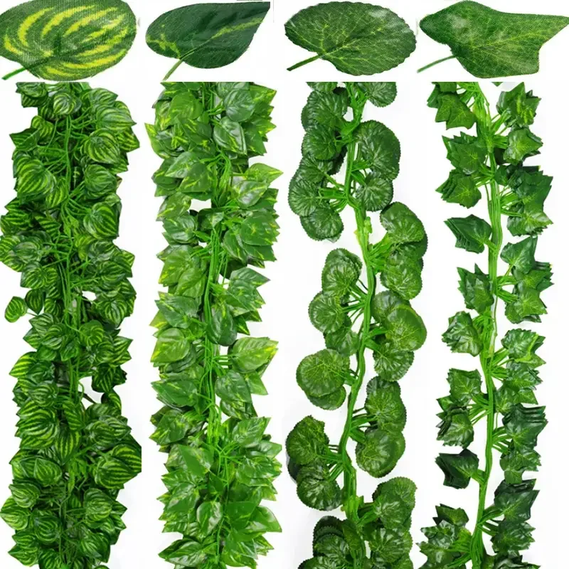 Искусственное растение 2 метра зеленый плющ ротанг листья для дома кухни сада