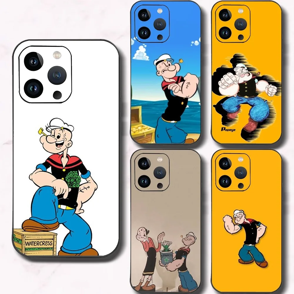 Чехол для телефона Cute Cartoon P-Popeye Iphone 15 11 13 14 16 Pro Max 7 8 Plus X Xr Xs Se2020 12 mini чехол