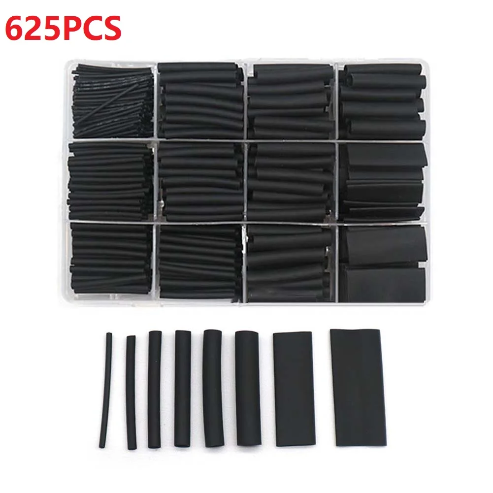 

625PCS Heat Shrink Tubing Thermoresistant Tube Wrapping Kit Electrical Connection Wire Cable Insulation Sleeving Waterproof