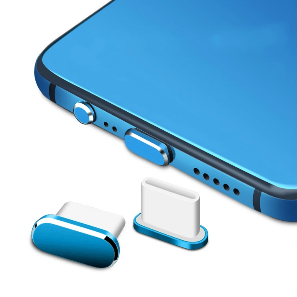 2Pcs Suitable for Type-C data port USB dust plug Mobile phone charging Power hole Metal |
