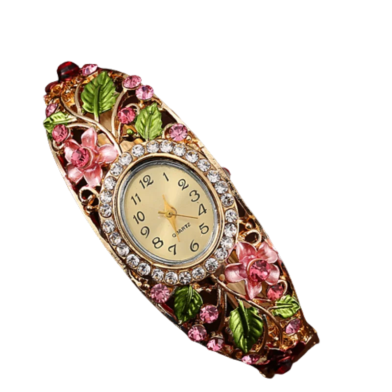 

Модные Роскошные элегантные женские часы Стразы в этническом стиле многоцветные часы с цветочным браслетом женские часы Reloj Mujer