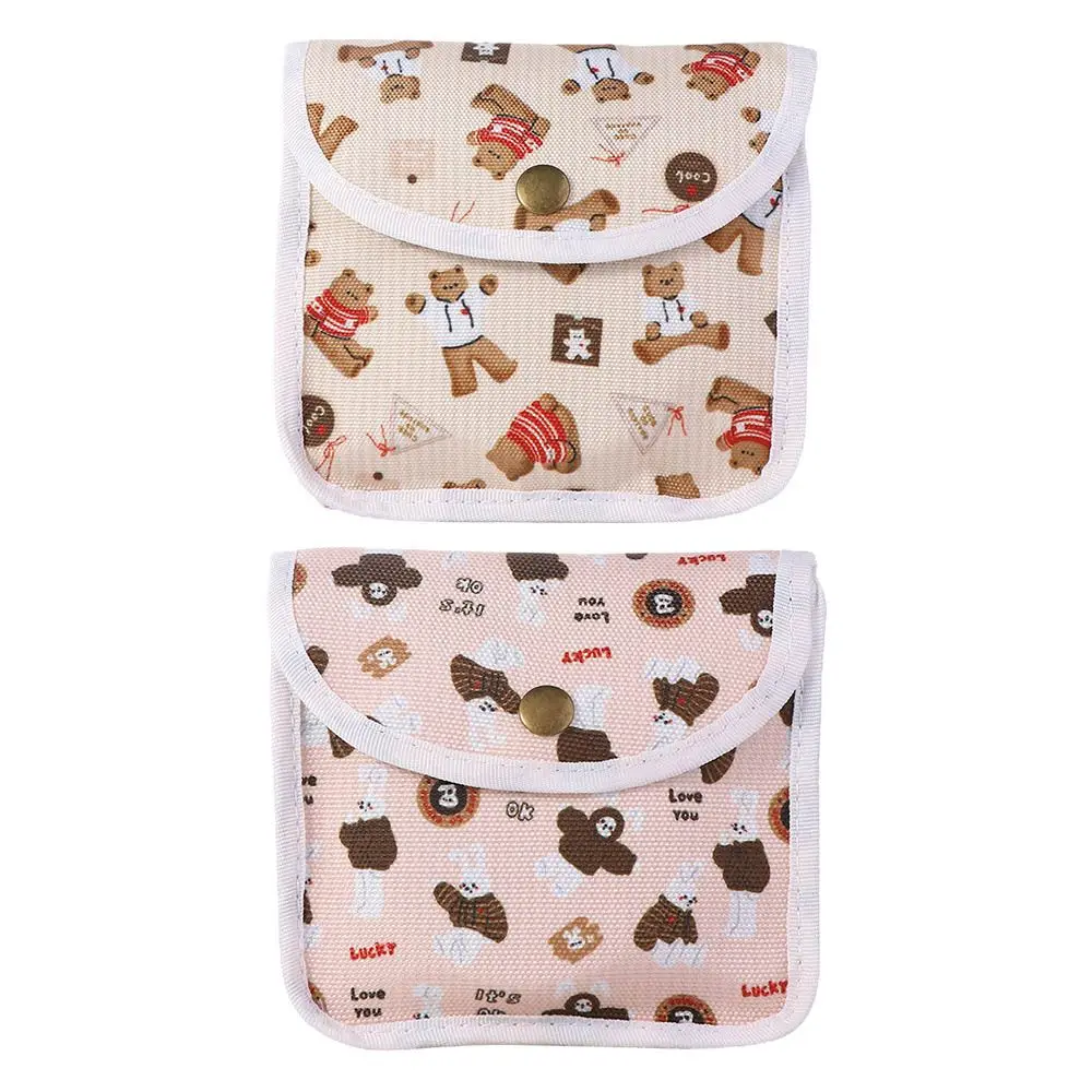 

Card Holder Girls Travel Rabbit Bear Korean Coin Purse Cartoon Makeup Bag Sanitary Napkin Storage Bag Sundries Storage