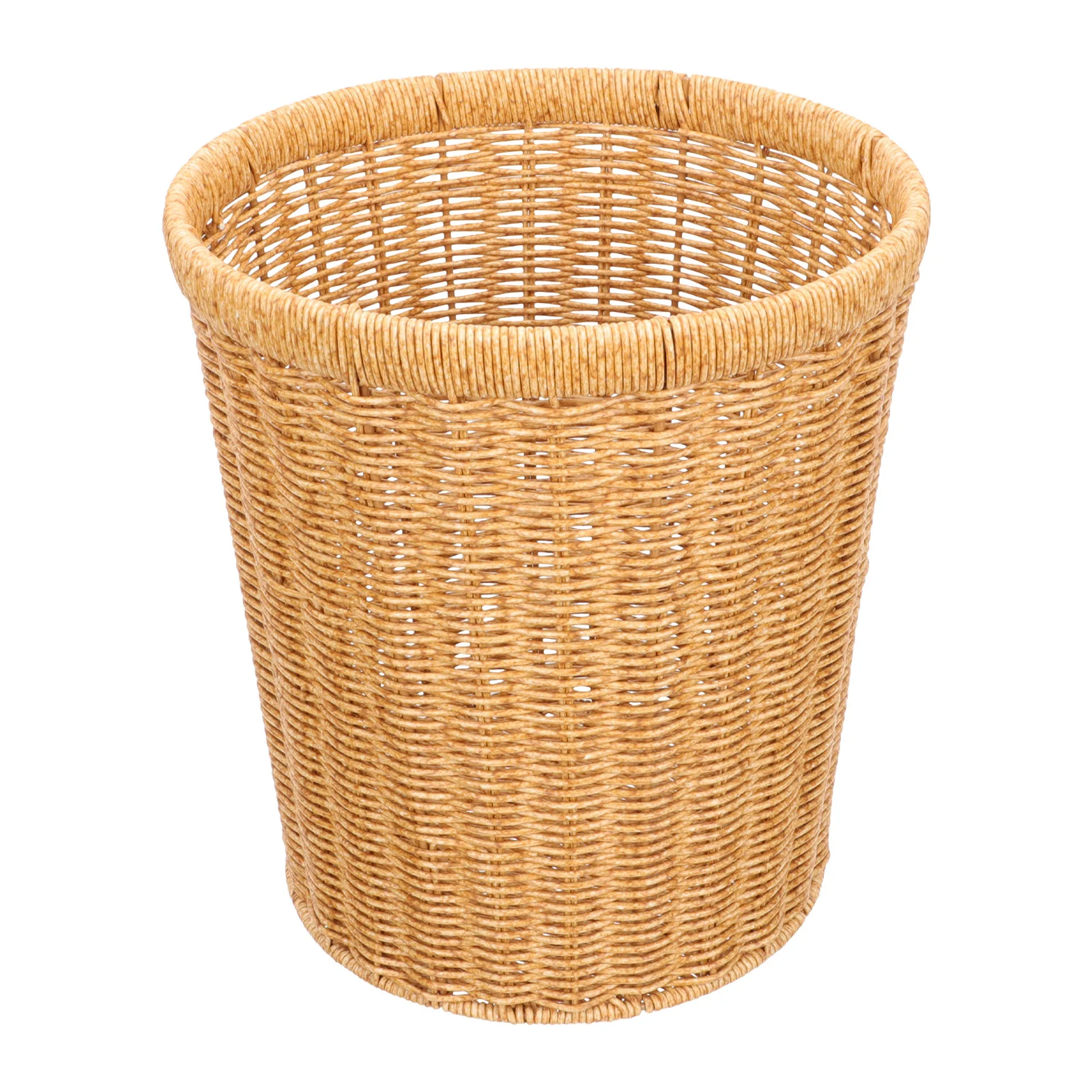 

Desktop Rattan Trash Can Office Plastic Laundry Hamper Lid Bathroom Garbage Storage Woven Basket Bucket