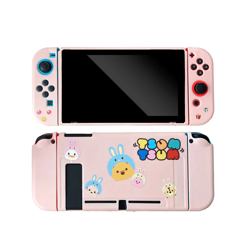 

Pink Cartoon Funda For Nintendo Switch Case Cute Kawaii Full Cover Split Shell Soft TPU Protector NS Accessories For Girl Mouse