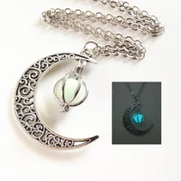 new luminous beads christmas hollow moon pumpkin pendant accessories luminous necklace