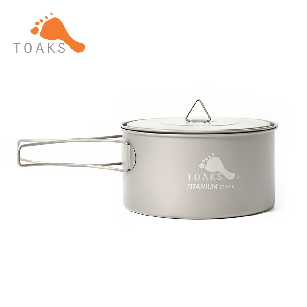 

TOAKS POT-900-D130 Pure Titanium Camping Cookware Outdoor Pots, Can be Used As a Cups, Bowls and Pans 900ml 104g