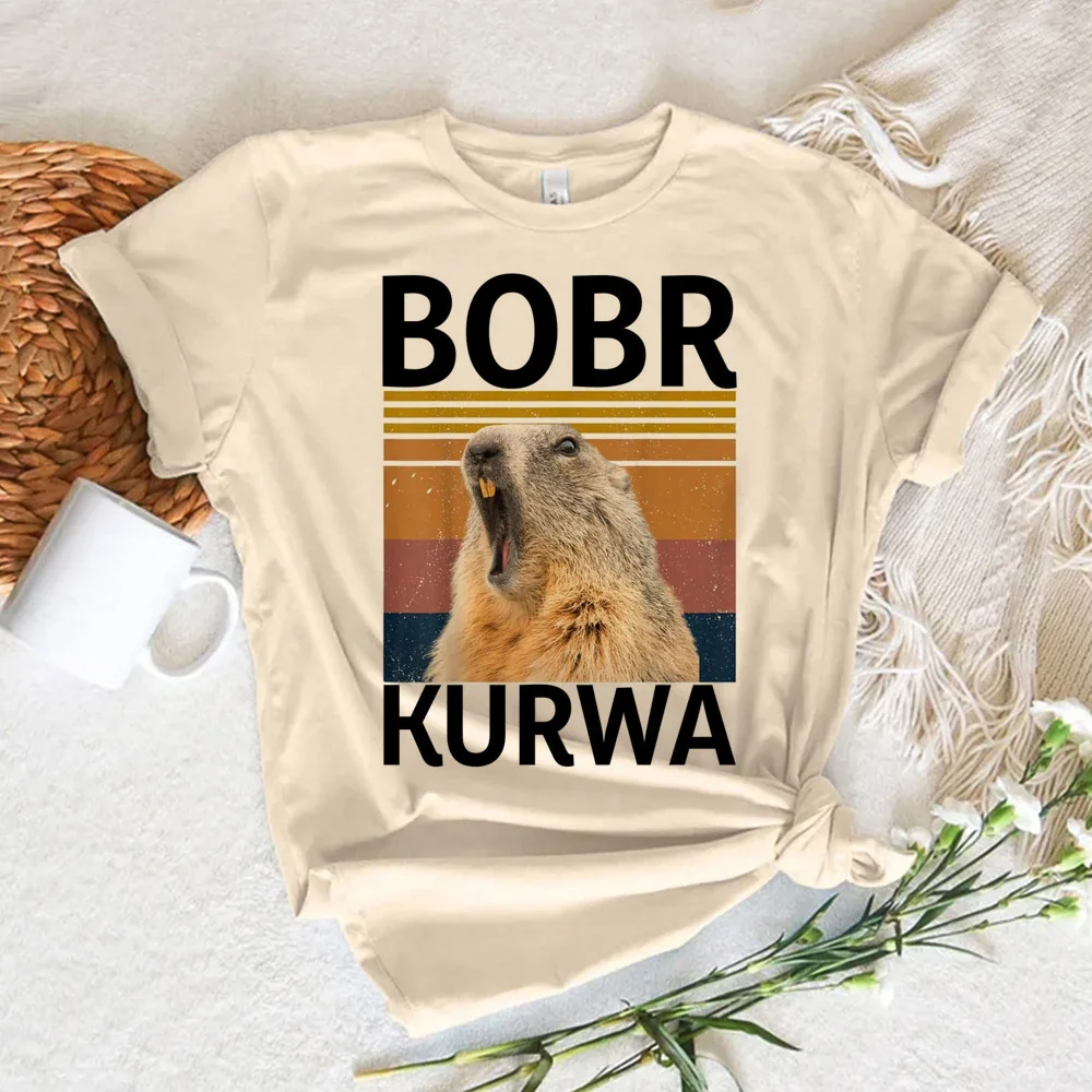 Женская футболка с графическим принтом Bobr Kurwa