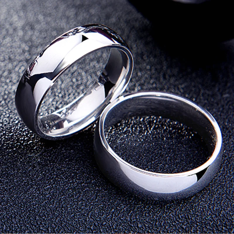 

4mm High Quality Stainless Steel Wholesale Simple Ring Fashion Silver Color Ring For Women Men Exclusive Couple Wedding Ring