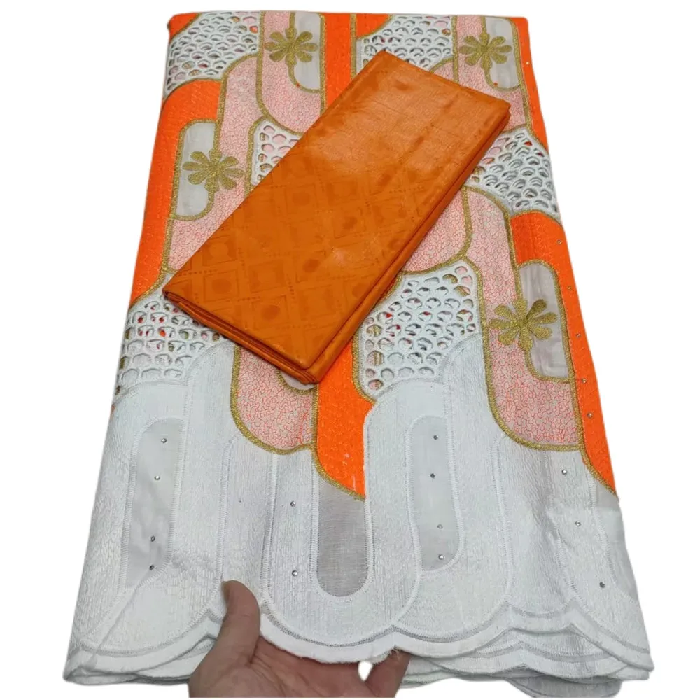 

2,5 + 2,5 ярдов/комплект, швейцарская вуаль, кружева в Швейцарии и базин, роскошные ткани 2023, Новая Гвинея, Сенегал, африканская Свадебная Базина