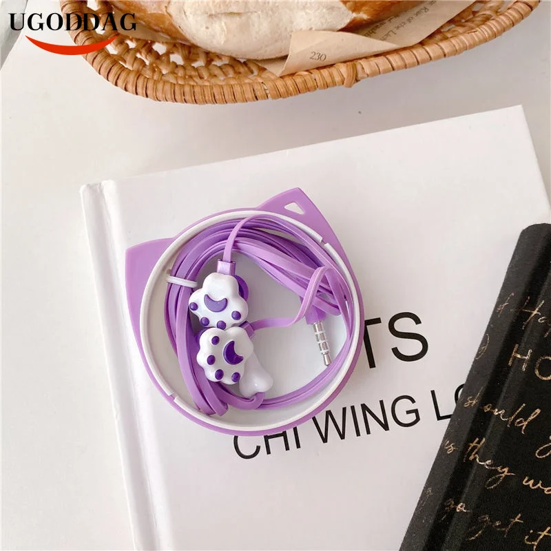 On-ear headphones ear phones Gamer Cartoon cat paw headset Wired earbuds handfree Earplugs with microphone For xiaomi air 2 se |