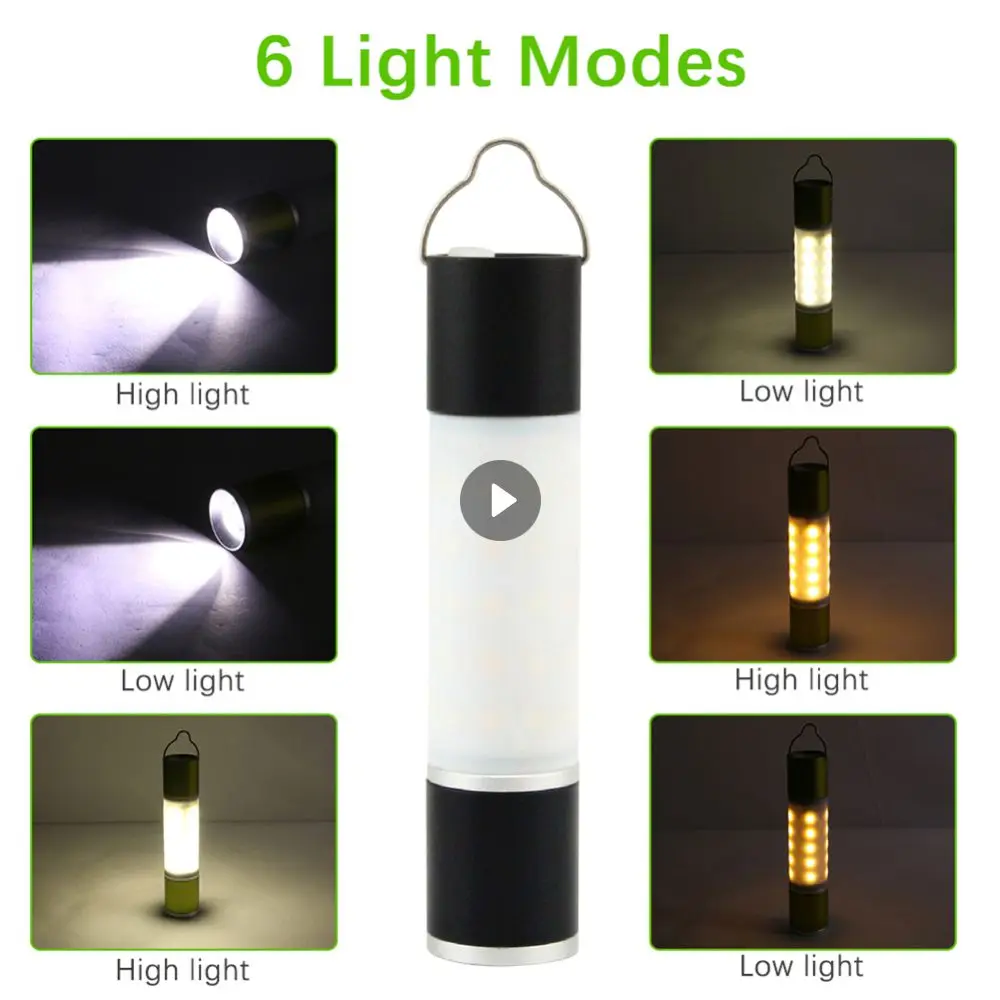 

Outdoor Flashlight USB Rechargeable Hanging Zoomable Aluminum Alloy LED Torch Camping Tent Lamp Torch Night Light Portable Light