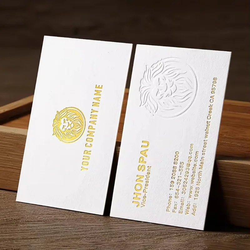 200 шт. (на заказ) Белый дизайн с принтом Хлопковая визитная карточка Бумага для