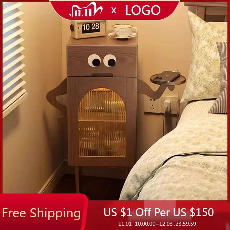 Gothic Narrow Girls Night Table Minimalist Cheap Golden Legs White Retro Criado Mudor De Quarto Home Furniture