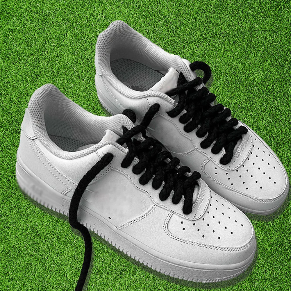 Linen Cotton Weaving Style Twisted Rope Shoelaces Low-top Canvas Beige Pink Shoes Laces Women Men Sneaker Shoelaces Dropship