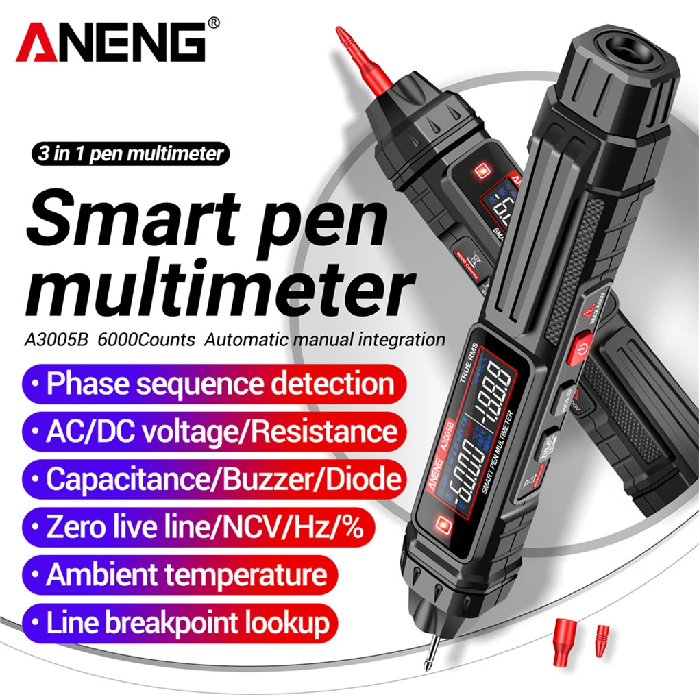 

Voltage Tester Volt Gauge Testing Pen High Precision Pen Type Simple Operation Accuracy Clear Smart DC Test Device