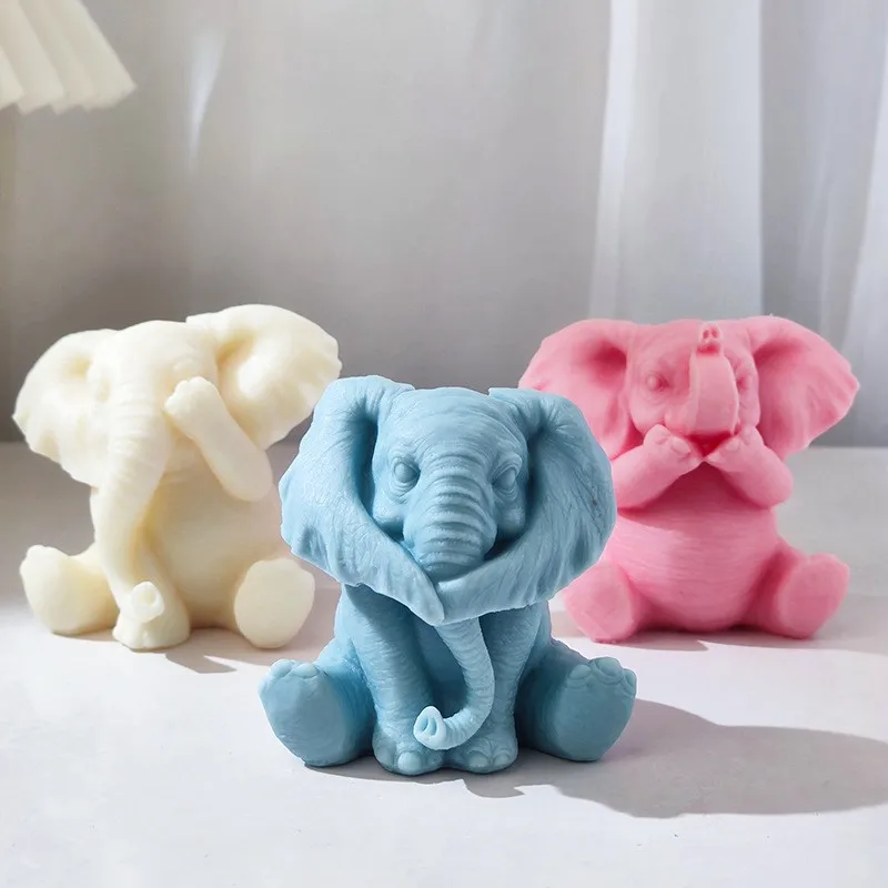 

Baby Elephant Candle Silicone Mold for Handmade Chocolate Decoration Gypsum Aromatherapy Soap Resin Candle Silicone Mould