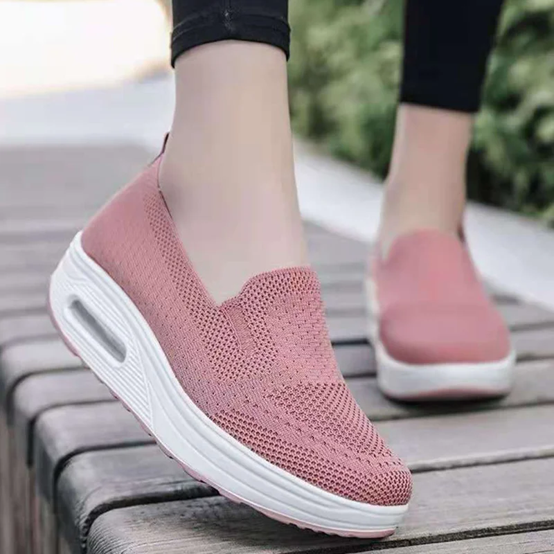 

Women Shoes 2022 Comfort Increase Flats Shoes Women Breathable Weave Mesh Casual Shoes Women Hollow Out Shoes Zapatillas Mujer