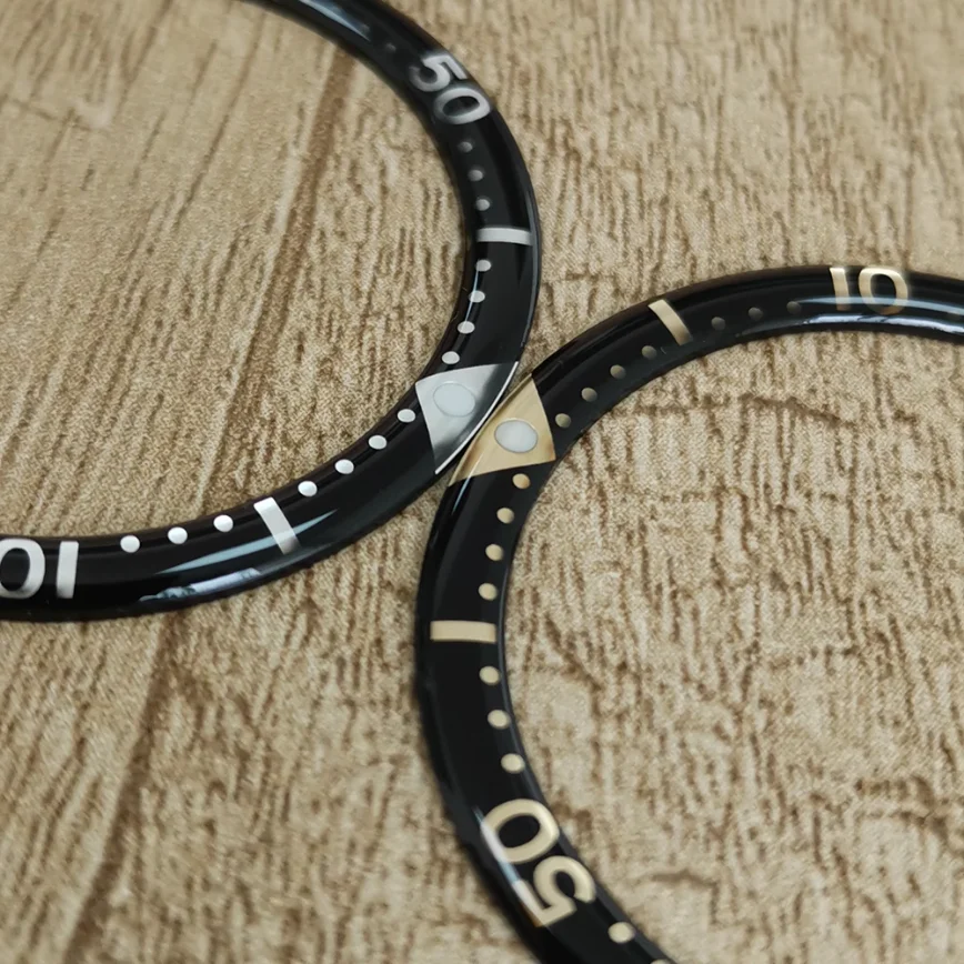 39MM Watch Bezel Insert Rounded Edge Curved Rubber Aluminum Bezel Mouth 39MM Outer Diameter Watch Accessories