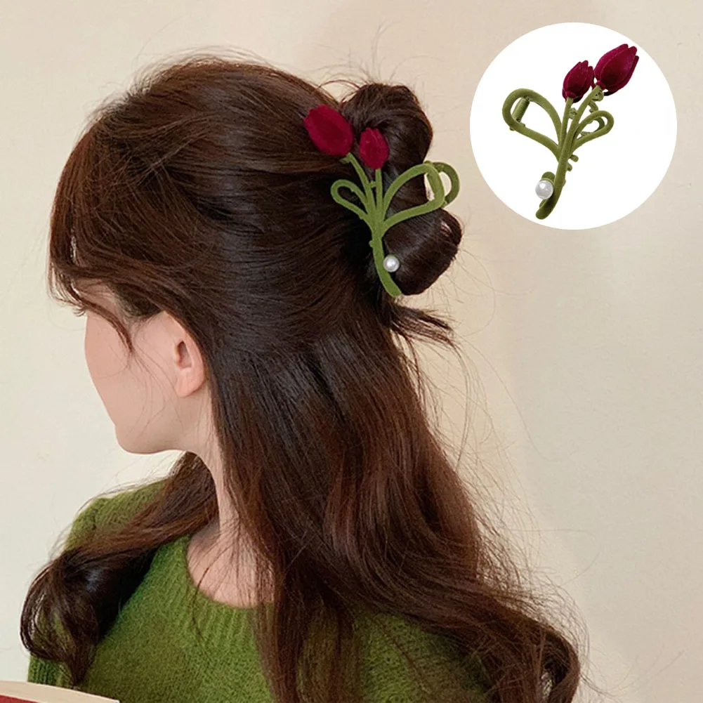 

Vintage Flower Women Hair Claws Elegant Hair Clips For Girl Crab Large Size Korean Barrette Headwear Hair Accessories 2023 New