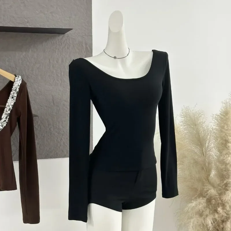 MiiiiX повседневная нижняя рубашка с блестками и открытой спиной U-образным вырезом