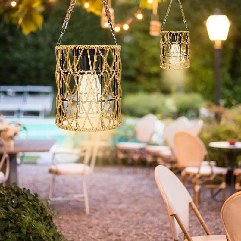 

Rechargeable LED Solar Lamp With Handle Portable Waterproof Outdoor Solar Light Hangable Nightstand Lantern For Livingroom Home