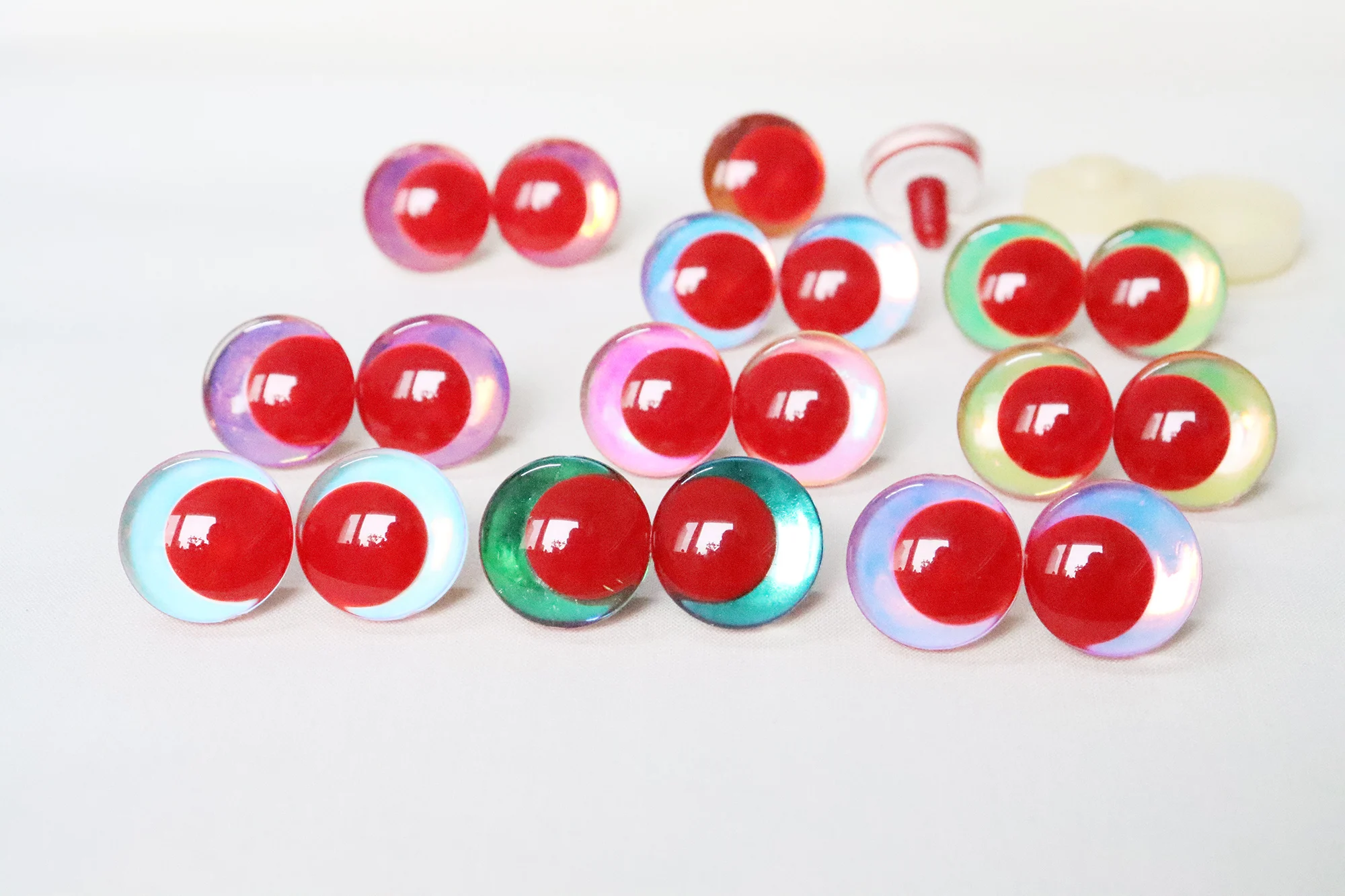 lalka pluszowa diy findings 14mm do 35mm czerwony źrenic 3D COMICAL ROUND GLITTER TOY EYES z twardą podkładką pluszowej lalki -HC10-10pairs