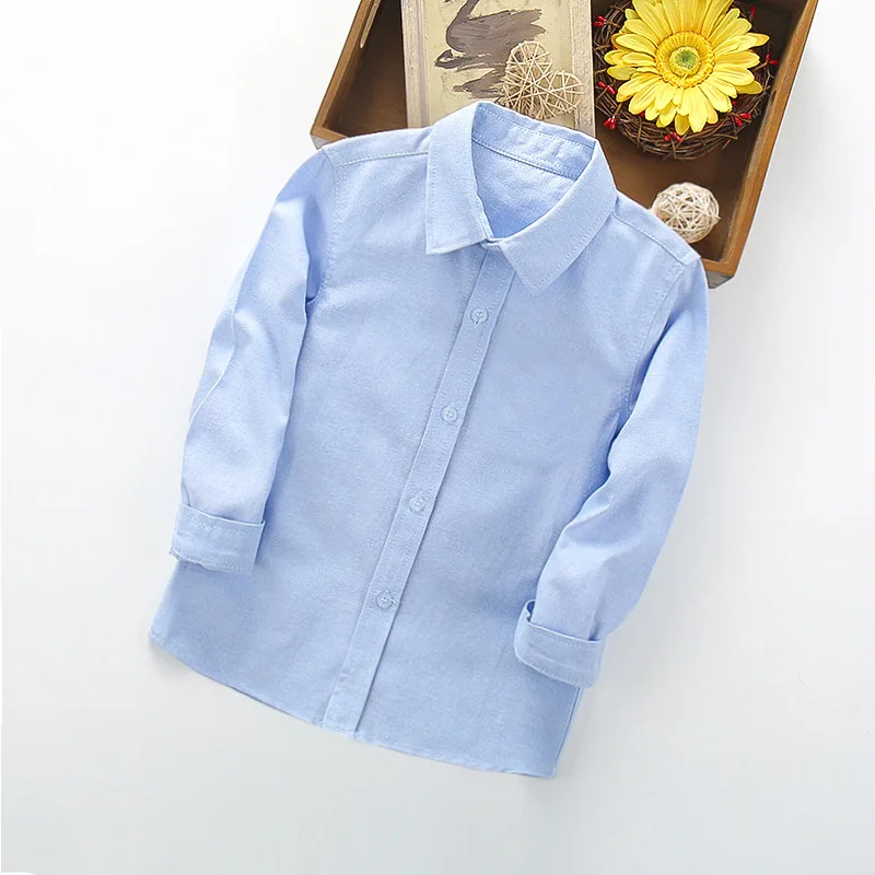 

Kids Boy Shirts Formal Clothes Solid Color 3-11Y Baby Long Sleeve Shirt Spring Tops Tees Shirts Children Cotton Blouse