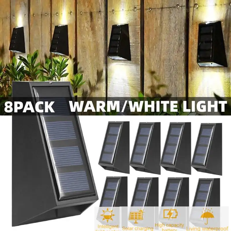 

СВЕТОДИОДНЫЙ Уличный настенный светильник на солнечной батарее, водонепроницаемое освещение для украшения дома и сада, ландшафта, заднего ...