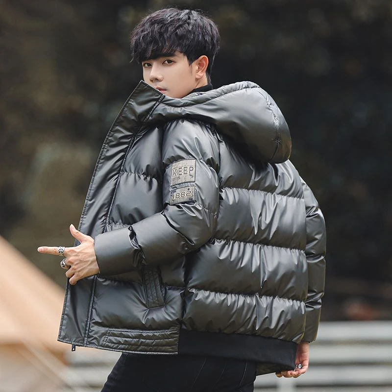 Men's Cold Jacket Coats for Men Winter Parkas for Men Parka New Loose Thickened Warm Shiny Cotton Coat