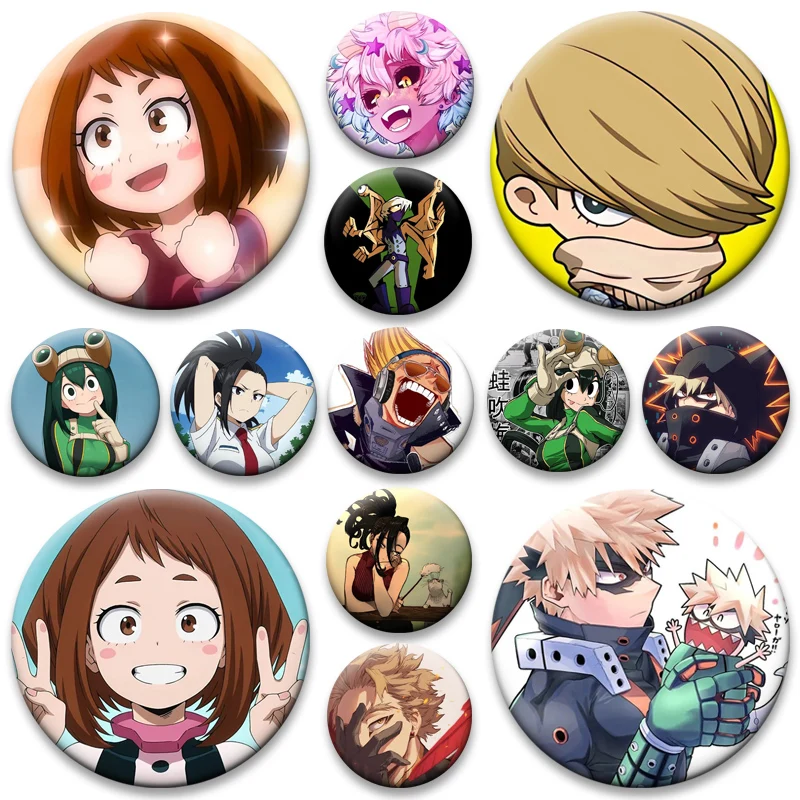 Фото Броши с героями аниме Kyoka Jiro Mezo Shoji Mina Ashido Momo Yaoyorozu Shoto Todoroki All Might Tsuyu Asui Best Jeanist Badge Pins №1
