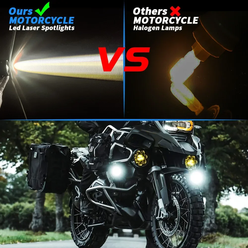 Прожектор для мотоцикла Bayerley красная пленочная линза белый желтый (5 режимов)