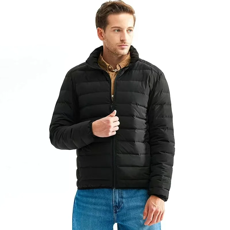 100kg Weight Plus Size Men's Lightweight 90% Down Jacket Autumn/winter Brand New Youth Casual Stand Collar White Duck Down Coat