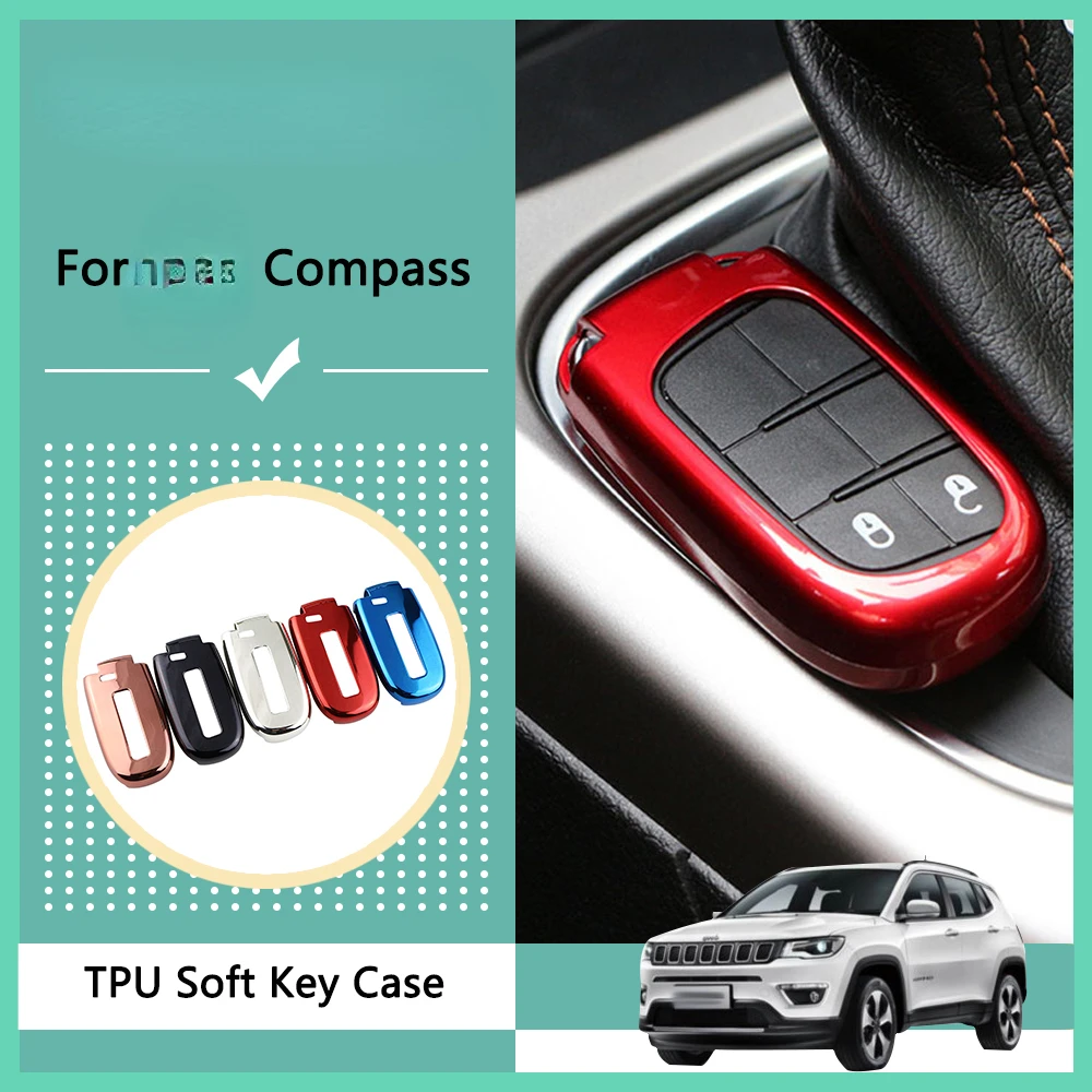 

Soft Car Remote Key Case Protective Cover Holder for Jeep Compass 2017 - 2021 Key Protector Accessories