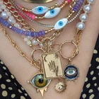 Очаровательные Подвески глаз сглаза, подвеска сделай сам, для изготовления ювелирных изделий, золотые медные аксессуары, богемный подарок