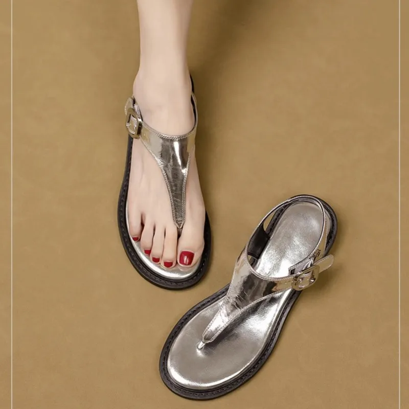 

Женские сандалии на плоской подошве, повседневные шлепанцы с клипсой, пляжные шлепанцы под платье, лето 2023