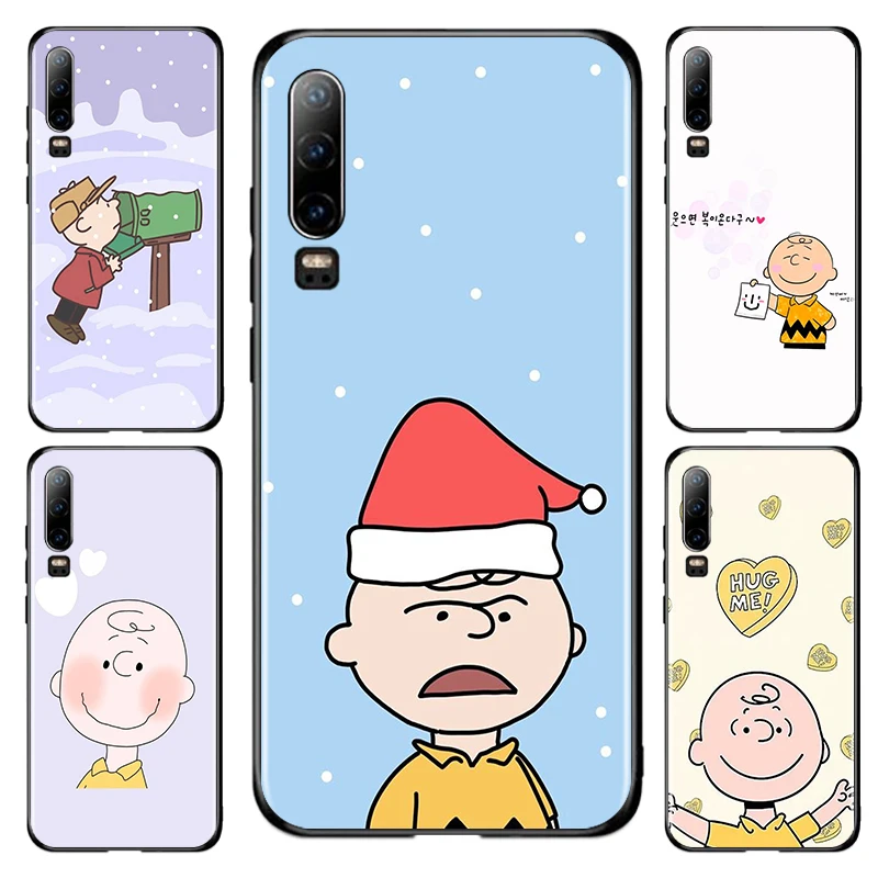 

Snoopy Characters For Huawei P10 P20 P30 P40 P50 lite Pro lite E P Smart 2019 Z 2021 2018 2020 Black luxury Silicone Phone Case