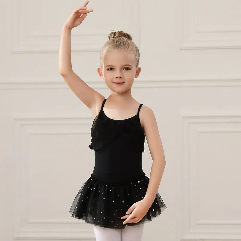 AOQUNFS Girls Ballet Dress Dance  Leotards With Skirt Children Gymnastics Training Camisole Leotards For Kids Dance Costumes