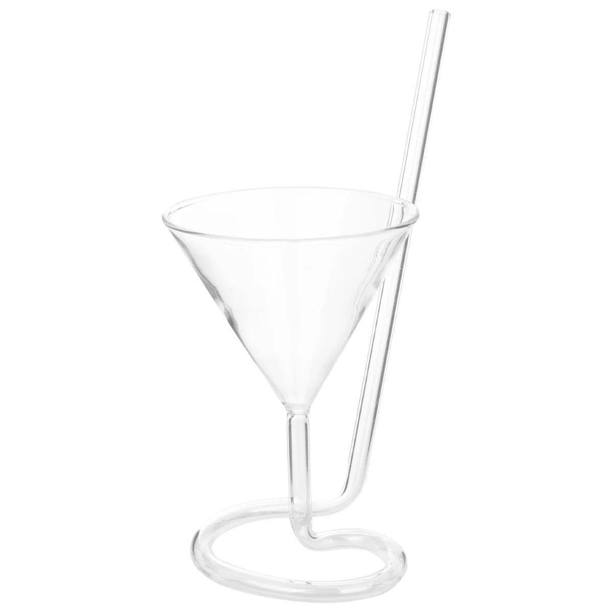

Cup Glasses Cocktail Straw Spiral Martini Goblet Champagne Drinking Red Whiskey Beverage Cups Creative Built Sipper Clear Coupe