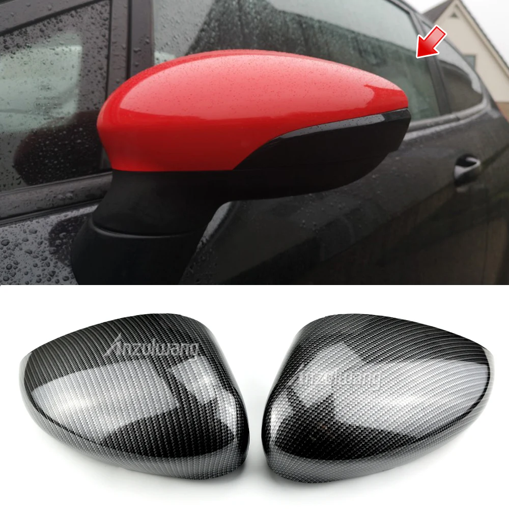 

Rhyming Side Wing Mirror Cover Rearview Mirror Caps Fit For Ford Fiesta MK7 2008-2017 Automobile Exterior Parts Replacement