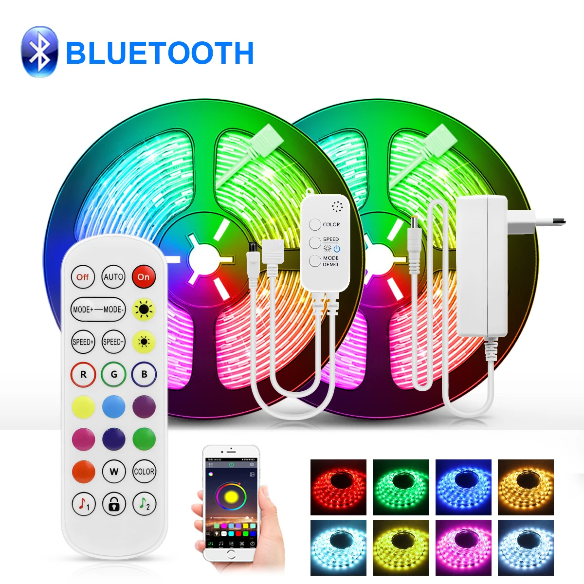 

Светодиодная RGB лента SMD 5050 с Bluetooth, 12 В постоянного тока, 5/10/15/20 м
