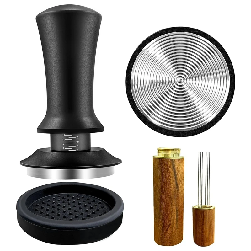 

Coffee Espresso Tamper 51Mm With WDT Tool Calibrated Spring Loaded, With Silicone Mat, For Espresso Coffee Machine Easy To Use
