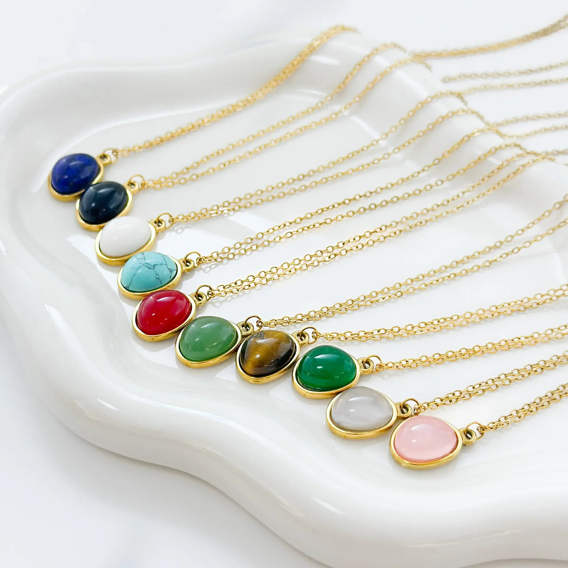 Винтажное ожерелье с подвеской сделай сам аксессуар из золота и камня титановая