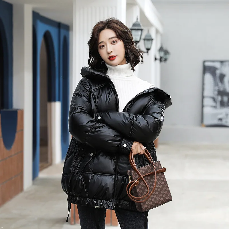 Womens Winter Down Jacket Cotton 2023 Coats Long Loose Stand Collar Female Parkas Fashion Ladies Loose Oversize Warm Jackets