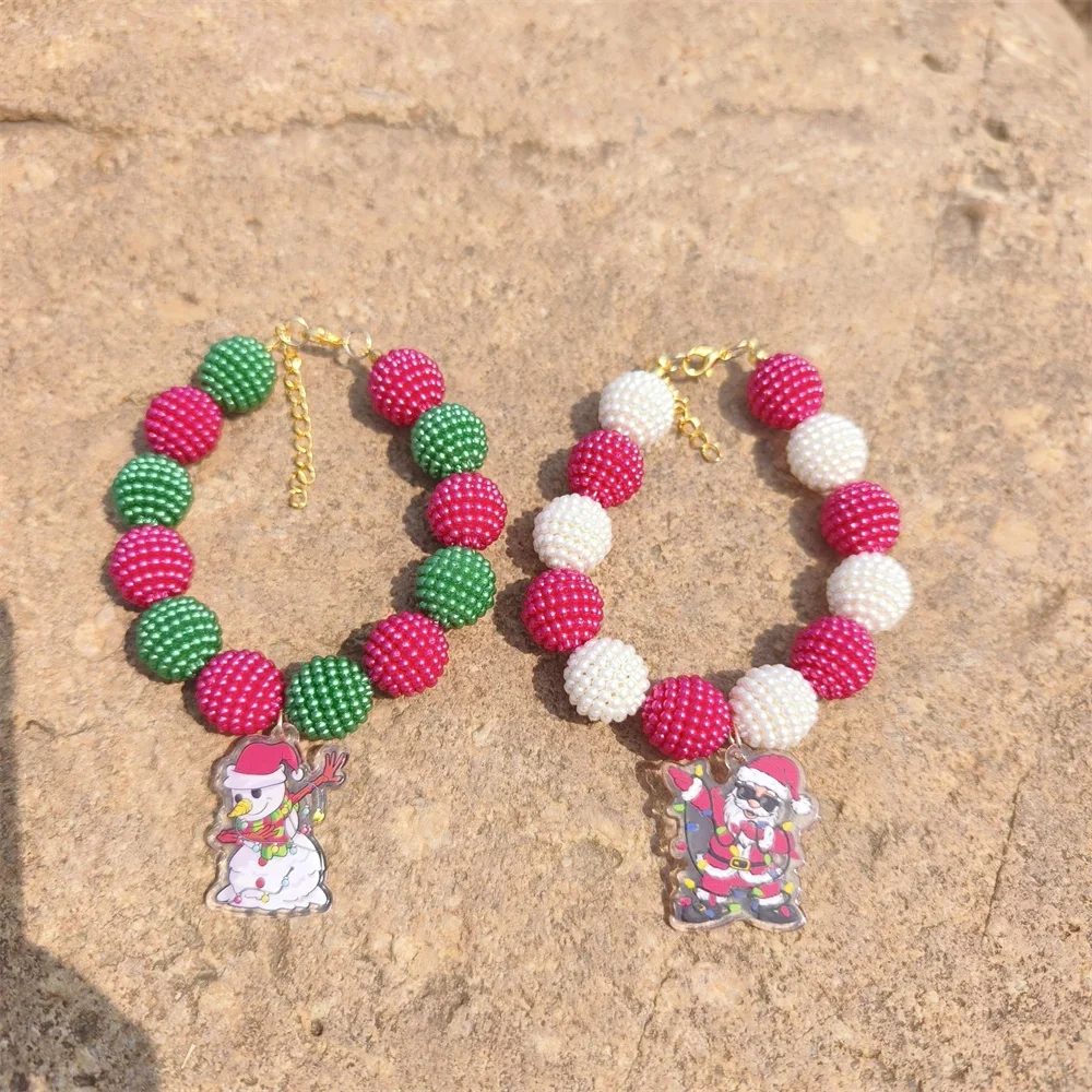 Модный Рождественский Хэллоуин искусственный жемчуг ошейник для домашних