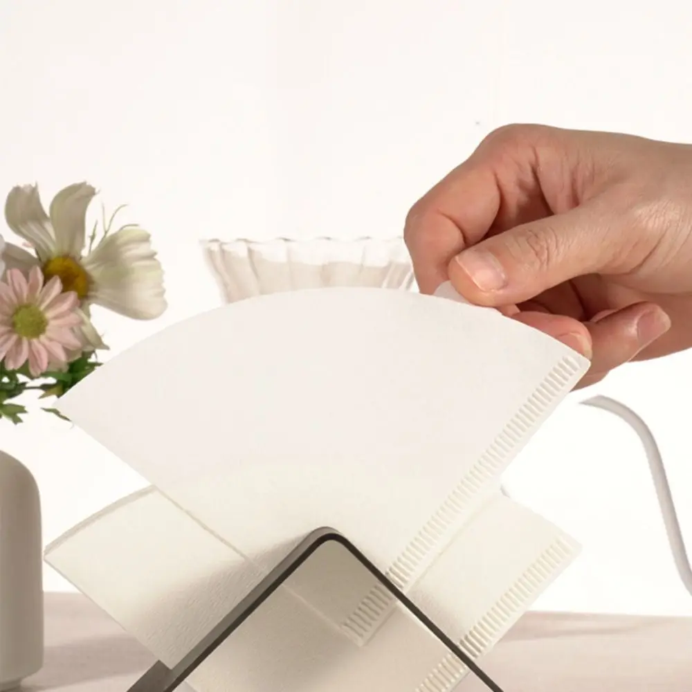 Одноразовая V-образная бумага для фильтрации кофе 1-4 порции с ручкой коническая